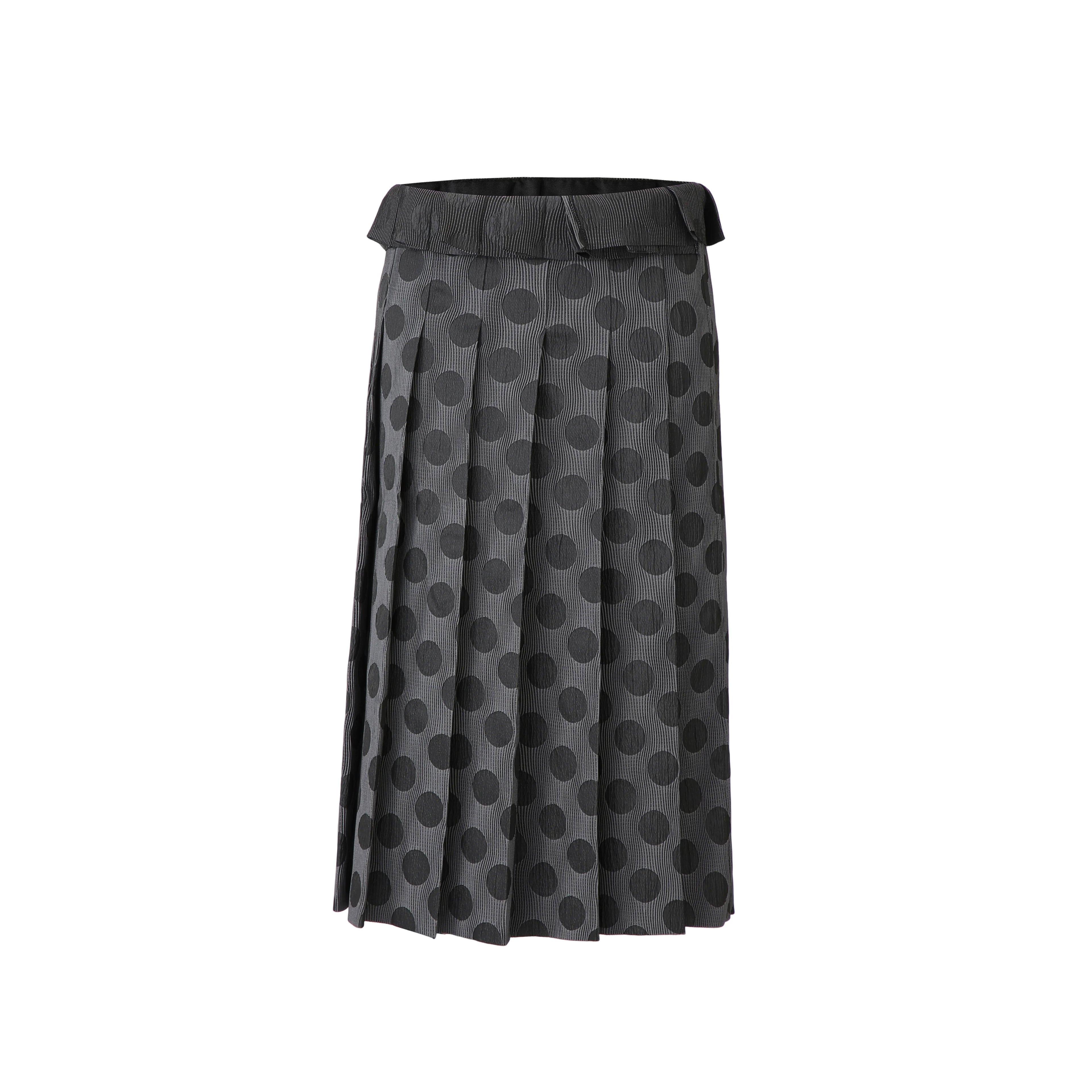 polka-dot pleated skirt