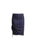 Purple Double-Layer Striped Skirt