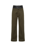 Army Green Paneled Trousers