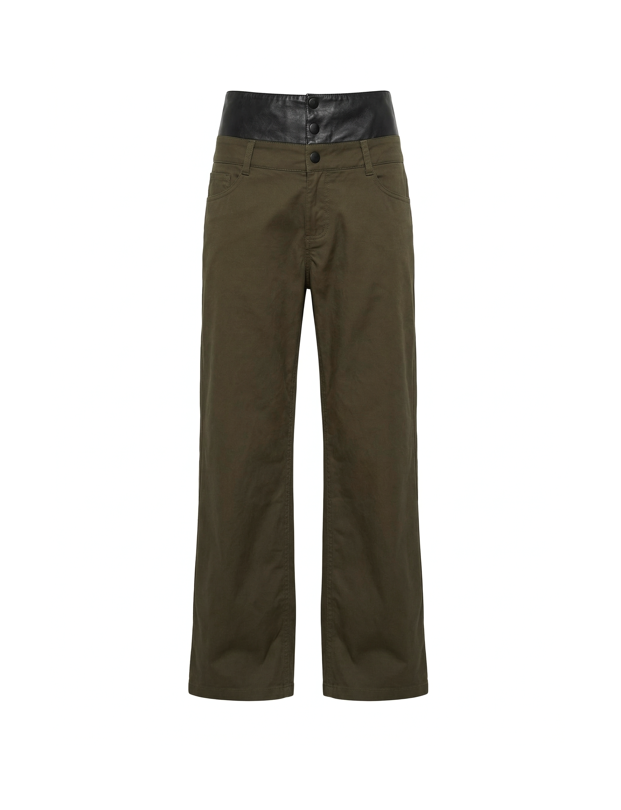Army Green Paneled Trousers