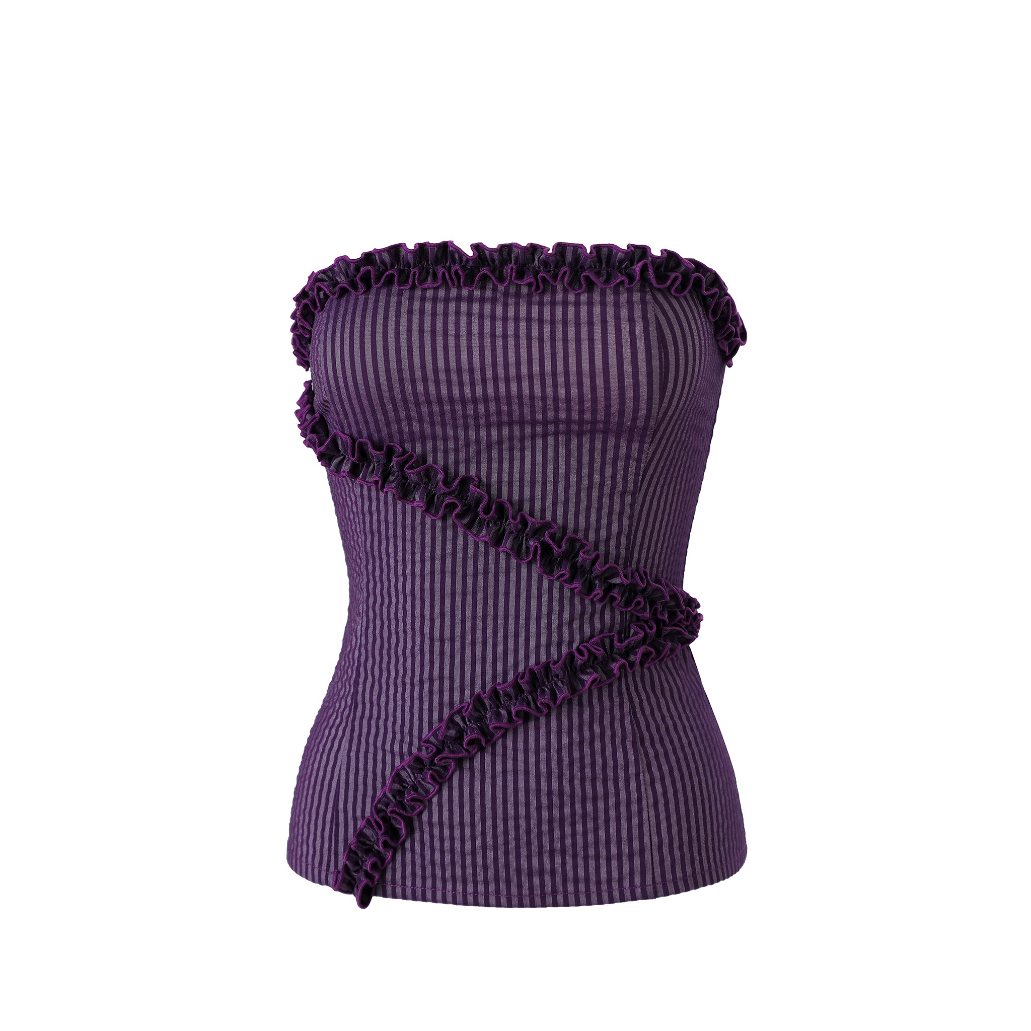 Purple striped tube top